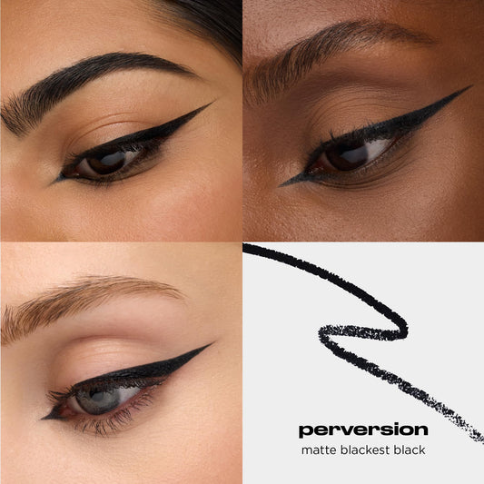 URBAN DECAY 24/7 Glide-On Waterproof Eyeliner Pencil - Smudge-Proof, Long-Lasting, Transfer-Proof, Up to 16HR Wear, Smooth No-Tug Formula, Perversion (Matte Blackest Black) - 0.04 oz